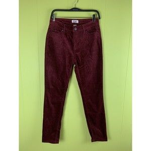 EV1 Women's Burgundy Velvet Preston Skinny Slim Pants Size 6 Stretch